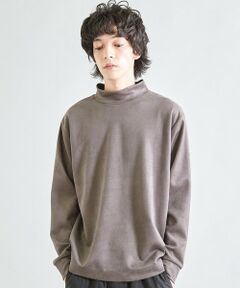 MEN'S BIGI / メンズビギ スウェット | ライトフェイクスエードポンチモックネック