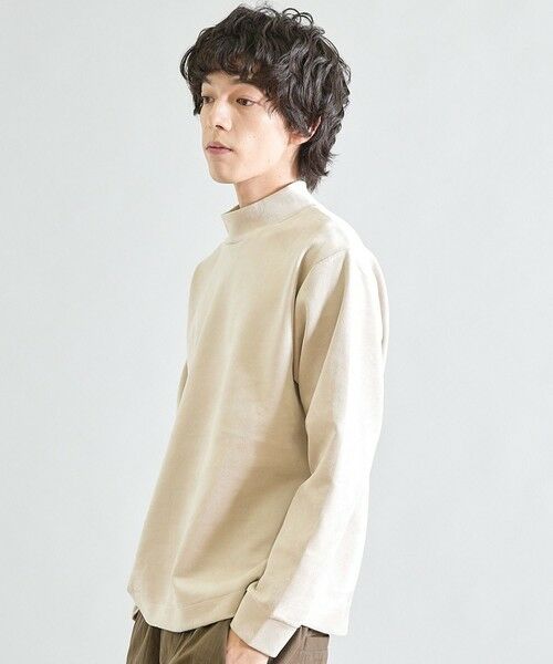 MEN'S BIGI / メンズビギ スウェット | ライトフェイクスエードポンチモックネック | 詳細2