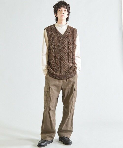 MEN'S BIGI / メンズビギ スウェット | ライトフェイクスエードポンチモックネック | 詳細7