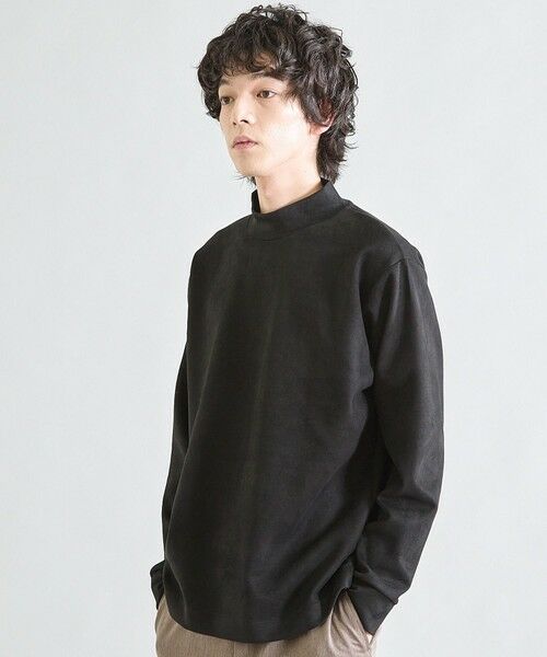 MEN'S BIGI / メンズビギ スウェット | ライトフェイクスエードポンチモックネック | 詳細9
