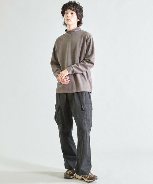 MEN'S BIGI / メンズビギ スウェット | ライトフェイクスエードポンチモックネック | 詳細17