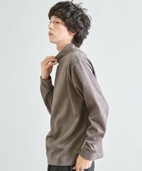 MEN'S BIGI / メンズビギ スウェット | ライトフェイクスエードポンチモックネック | 詳細14