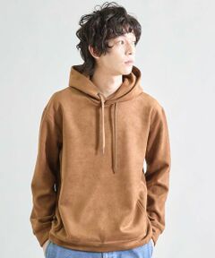 MEN'S BIGI / メンズビギ スウェット | リラックスフィットフェイクスウェード パーカー