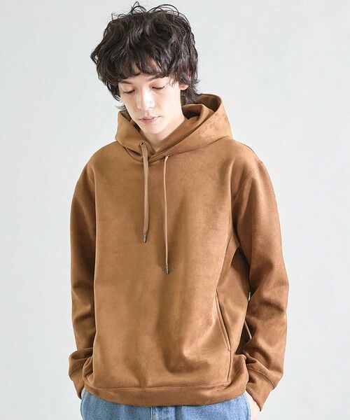 MEN'S BIGI / メンズビギ スウェット | リラックスフィットフェイクスウェード パーカー | 詳細17