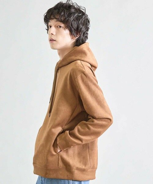 MEN'S BIGI / メンズビギ スウェット | リラックスフィットフェイクスウェード パーカー | 詳細18