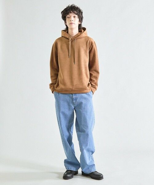 MEN'S BIGI / メンズビギ スウェット | リラックスフィットフェイクスウェード パーカー | 詳細21