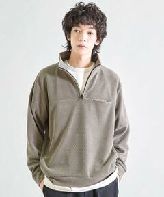 MEN'S BIGI / メンズビギ スウェット | ハニカムモールハーフジップスタンド