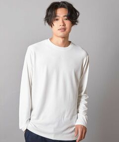 MEN'S BIGI / メンズビギ Tシャツ | 【速乾・抗菌」】スクエアジャガードクルーネックロンＴ