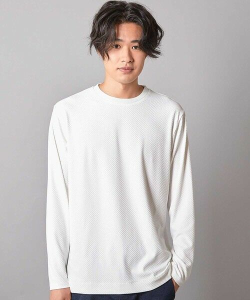 MEN'S BIGI / メンズビギ Tシャツ | 【速乾・抗菌」】スクエアジャガードクルーネックロンＴ | 詳細1