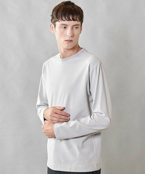 MEN'S BIGI / メンズビギ Tシャツ | 【速乾・抗菌」】スクエアジャガードクルーネックロンＴ | 詳細7