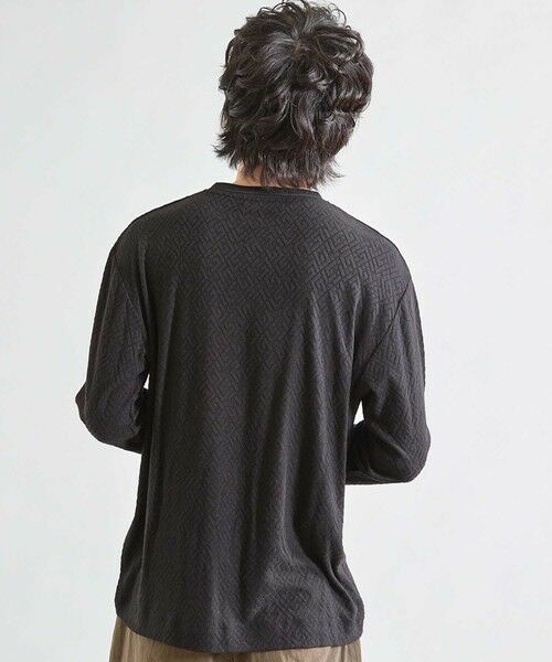 MEN'S BIGI / メンズビギ スウェット | ミルジャガードジオメトリック柄クルーネック | 詳細3