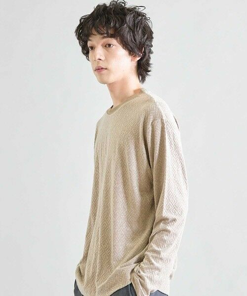 MEN'S BIGI / メンズビギ スウェット | ミルジャガードジオメトリック柄クルーネック | 詳細5
