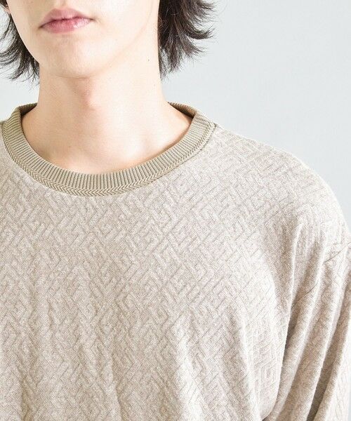 MEN'S BIGI / メンズビギ スウェット | ミルジャガードジオメトリック柄クルーネック | 詳細8