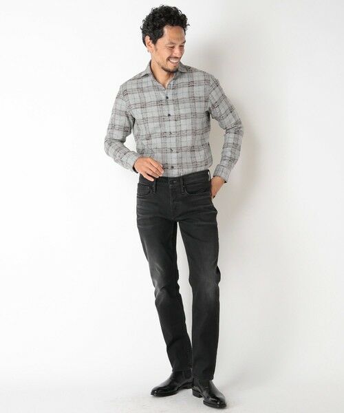 MEN'S BIGI / メンズビギ シャツ・ブラウス | カスレチェックジャガードカッタウェイスキッパーシャツ | 詳細2