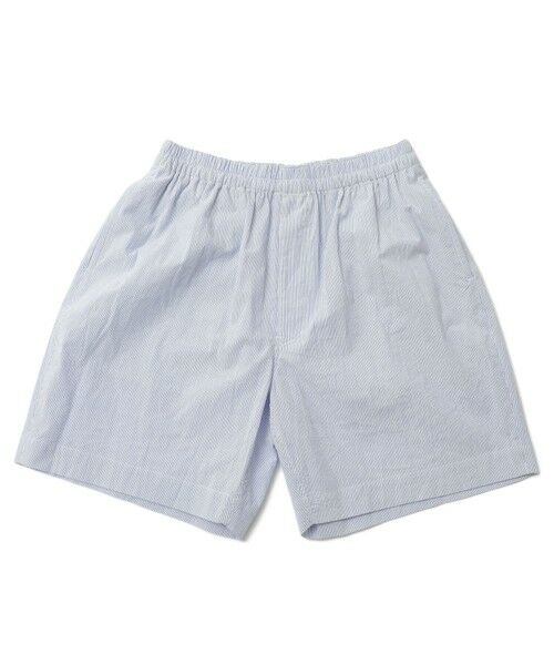 MEN'S BIGI / メンズビギ ショート・ハーフ・半端丈パンツ | ライトコードレーン天日干しワッシャーショーツ（サックスストライプ）