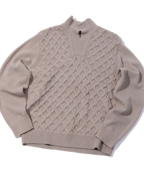 MEN'S BIGI / メンズビギ ニット・セーター | 7Gハニカムスキッパーニット（ベージュ）