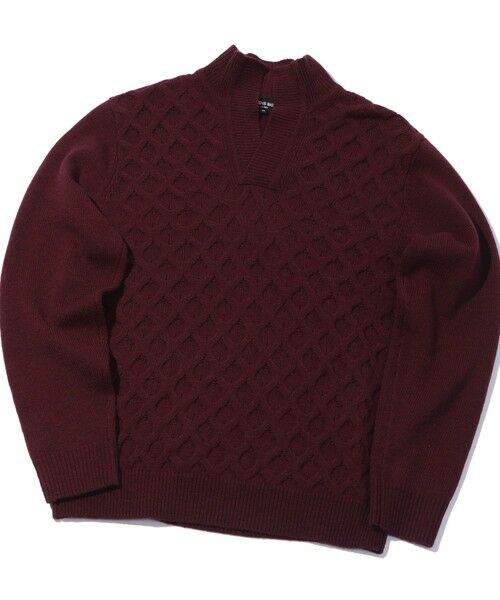 MEN'S BIGI / メンズビギ ニット・セーター | 7Gハニカムスキッパーニット（ボルドー）