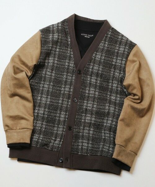 MEN'S BIGI / メンズビギ カーディガン・ボレロ | 杢ジャガードニットプリントカーディガン（ブラウン）