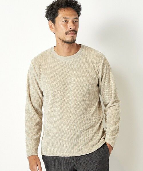 MEN'S BIGI / メンズビギ Tシャツ | モールジャガードクルーネックカットソー | 詳細1