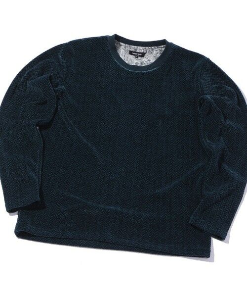 MEN'S BIGI / メンズビギ Tシャツ | モールジャガードクルーネックカットソー（グリーン）