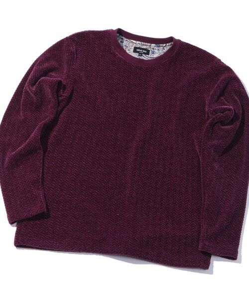 MEN'S BIGI / メンズビギ Tシャツ | モールジャガードクルーネックカットソー（パープル）