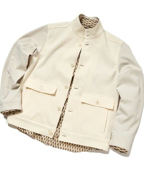MEN'S BIGI / メンズビギ ブルゾン | 膨れジャガードストレッチブルゾン（オフホワイト）