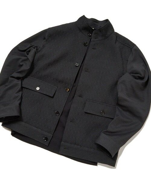 MEN'S BIGI / メンズビギ ブルゾン | 膨れジャガードストレッチブルゾン（ブラック）