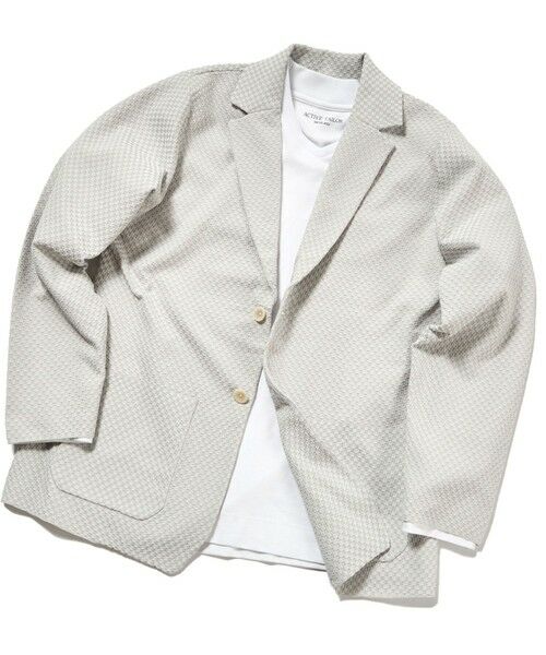 MEN'S BIGI / メンズビギ テーラードジャケット | ポリエステルエアリードッツテーラードジャケット（オフホワイト）