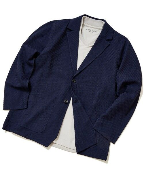 MEN'S BIGI / メンズビギ テーラードジャケット | ポリエステルエアリードッツテーラードジャケット（ネイビー）