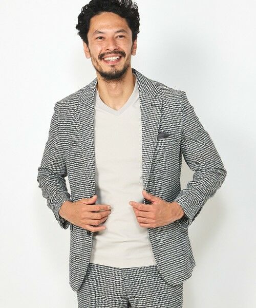 MEN'S BIGI / メンズビギ テーラードジャケット | 【ACTIVE TAILOR】3Dサッカープリントテーラードジャケット<セットアップ対応> | 詳細1