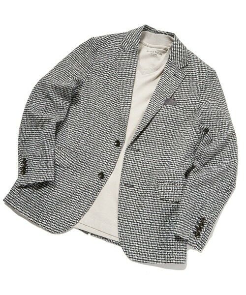 MEN'S BIGI / メンズビギ テーラードジャケット | 【ACTIVE TAILOR】3Dサッカープリントテーラードジャケット<セットアップ対応>（ブラック）