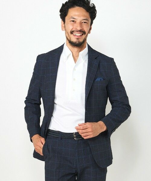 MEN'S BIGI / メンズビギ テーラードジャケット | 【ACTIVE TAILOR】3Dサッカープリントテーラードジャケット<セットアップ対応> | 詳細4