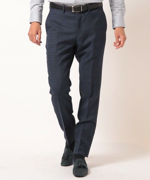MEN'S BIGI / メンズビギ スラックス・ドレスパンツ | 【ACTIVE TAILOR】ミックスヤーン/ホップサックスラックス<セットアップ・スリーピース対応>(ネイビー)