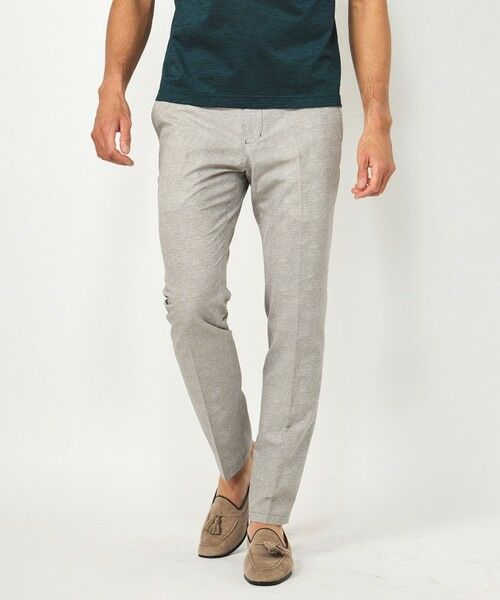 MEN'S BIGI / メンズビギ スラックス・ドレスパンツ | 【ACTIVE TAILOR】COOL DOTSメランジプリントスラックス<セットアップ対応>（グレー）