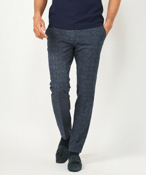 MEN'S BIGI / メンズビギ スラックス・ドレスパンツ | 【ACTIVE TAILOR】COOL DOTSメランジプリントスラックス<セットアップ対応>（ネイビー）