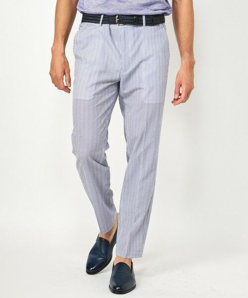 MEN'S BIGI / メンズビギ スラックス・ドレスパンツ | 【ACTIVE TAILOR】3Dサッカープリントイージーパンツ<セットアップ対応>（ブルー系）