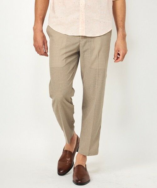 MEN'S BIGI / メンズビギ スラックス・ドレスパンツ | 3Dサッカーストレッチアンクル丈イージーパンツ（ベージュ）