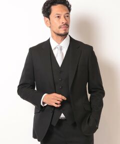 MEN'S BIGI / メンズビギ セットアップ | 【スリーピース対応】サージ綾ブラック無地スーツセットアップ