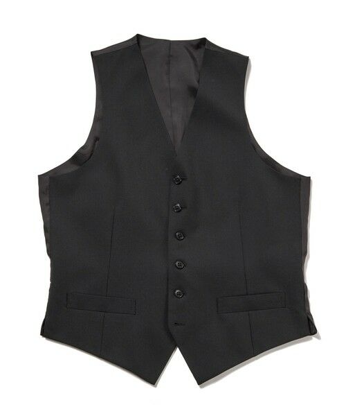 MEN'S BIGI / メンズビギ ベスト | 【スリーピース対応】サージ綾ブラック無地ベスト | 詳細5