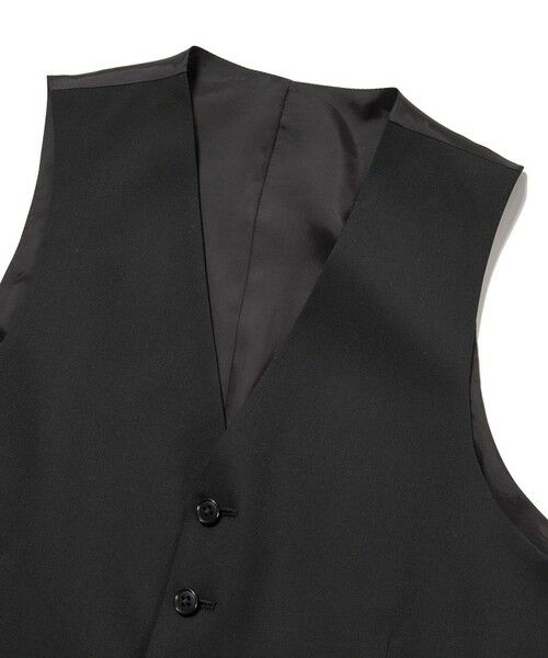 MEN'S BIGI / メンズビギ ベスト | 【スリーピース対応】サージ綾ブラック無地ベスト | 詳細7