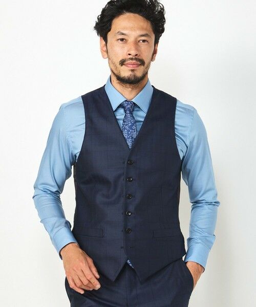 MEN'S BIGI / メンズビギ ベスト | ブライト ウインドーペーンベスト＜同素材スーツあり＞ | 詳細1