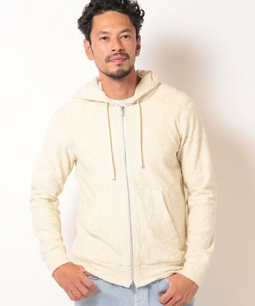 MEN'S BIGI / メンズビギ スウェット | 【Sea Green/シーグリーン】ペイズリー柄パイルジャカードパーカ | 詳細1