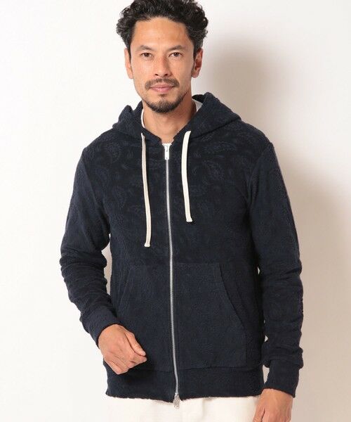 MEN'S BIGI / メンズビギ スウェット | 【Sea Green/シーグリーン】ペイズリー柄パイルジャカードパーカ | 詳細12