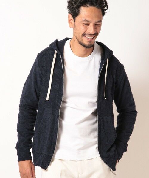 MEN'S BIGI / メンズビギ スウェット | 【Sea Green/シーグリーン】ペイズリー柄パイルジャカードパーカ | 詳細13