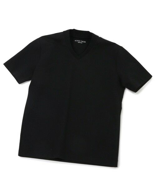 MEN'S BIGI / メンズビギ Tシャツ | 【ACTIVE TAILOR】シルケットスムースVネックTシャツ（ブラック）