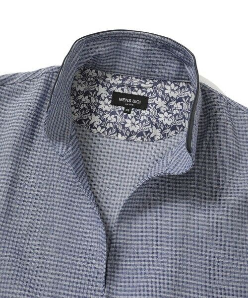 MEN'S BIGI / メンズビギ カーディガン・ボレロ | 格子柄サッカースタンドカラーカーディガン | 詳細5