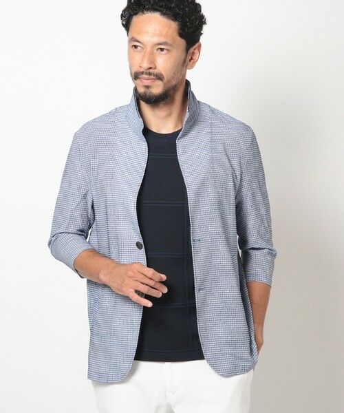 MEN'S BIGI / メンズビギ カーディガン・ボレロ | 格子柄サッカースタンドカラーカーディガン | 詳細2