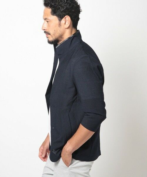 MEN'S BIGI / メンズビギ カーディガン・ボレロ | 格子柄サッカースタンドカラーカーディガン | 詳細12