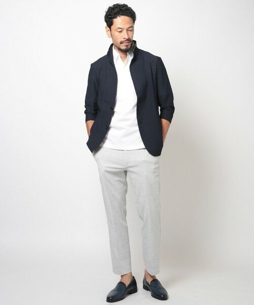 MEN'S BIGI / メンズビギ カーディガン・ボレロ | 格子柄サッカースタンドカラーカーディガン | 詳細15