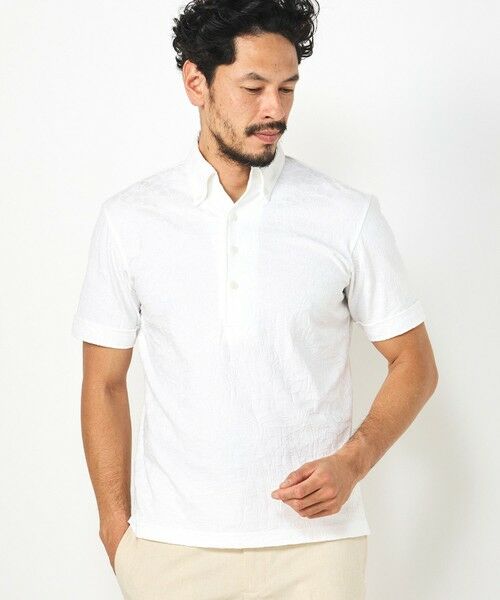 MEN'S BIGI / メンズビギ ポロシャツ | 【COOL MAX】リンクスジャカードフラワー柄ポロシャツ | 詳細1